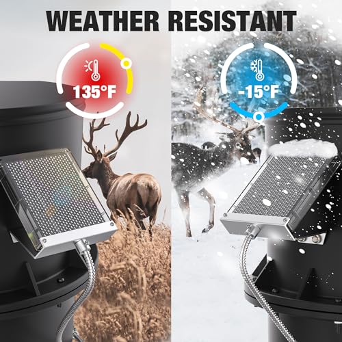 Image of 6V Solar Panel Battery Charger for Deer Feeder, 1.7W Waterproof Solar Panel with Mounting Bracket and Alligator Clips (Pack of 2)