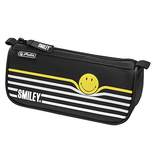 Preisvergleich Produktbild Herlitz Faulenzer Federmäppchen, 22 cm, Smiley Black & Yellow Stripes