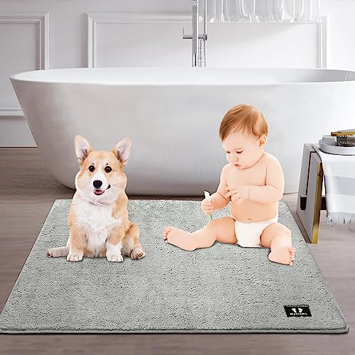 RTBQJ-AT Extra Large Bath Mat 120 x 80 cm Bathroom Mats, Non Slip Absorbent Grey Bath Mats for Bathroom Rug, Microfiber Soft Machine Washable Shower Mat Outside Shower - Cosy Home Interiors RTBQJ-AT Extra Large Bath Mat 120 x 80 cm Bathroom Mats, Non Slip Absorbent Grey Bath Mats for Bathroom Rug, Microfiber Soft Machine Washable Shower Mat Outside Shower - Image 3