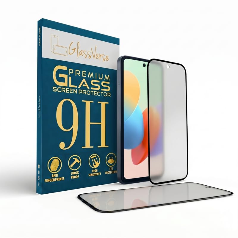 Image of GlassVerse Matte Tempered Glass for Tecno Spark 20C | Anti Glare, Smooth Touch Screen Protector, 9H Hardness, Edge to Edge, Case Friendly, Hassle-less Installation Kit Included. (Pack of 2)