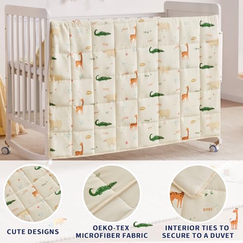 anfie Weighted Blanket Kids (40"x60" 5lbs), Weighted Blanket Cooling Blanket for Sleeping,Throw Size Breathable Blanket with Premium Glass Bead(Beige Animal)