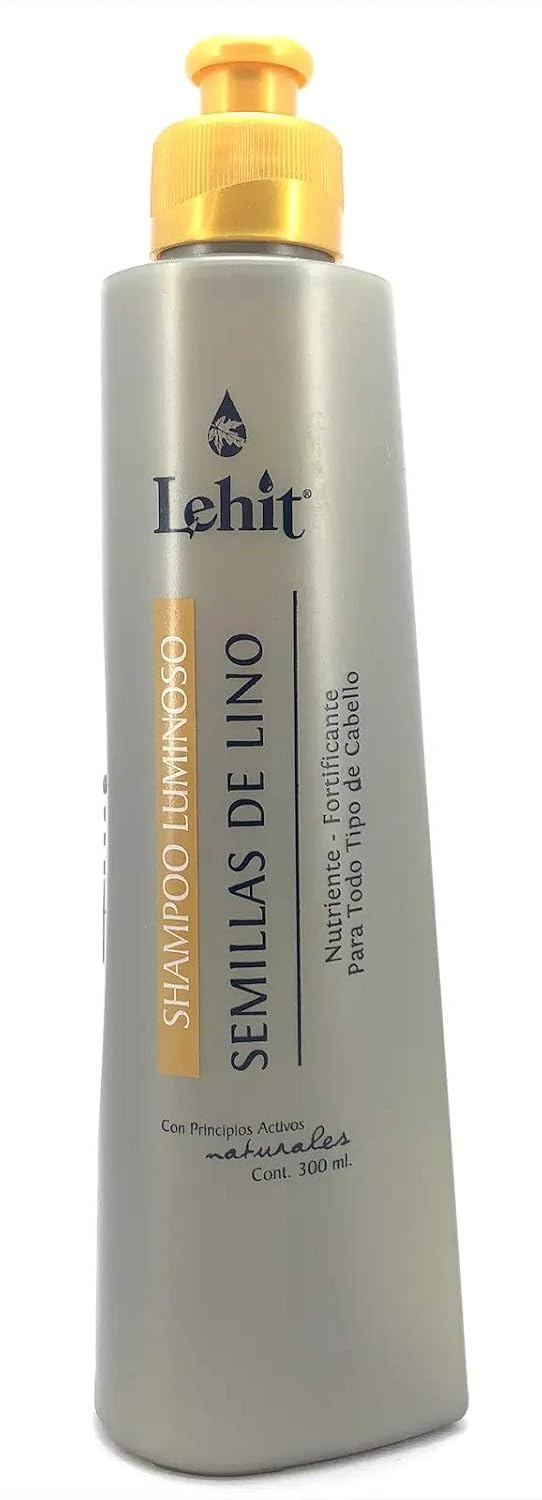Lehit Semillas de Lino Shampoo Luminoso Salt Free Nutriente Fortificante | Semi di lino Flax Seeds Shampoo 10.1oz-300ml