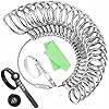 UUBAAR Ring Sizer Measuring Tool Kit, 27PCS Stainless Steel Ring Sizing Gauge Measurer, US Size 0-13 with Half Sizes, 2 Reusable Finger Sizer Belts US 1-17(1 with Magnifier), Men Women Wedding Jewelry