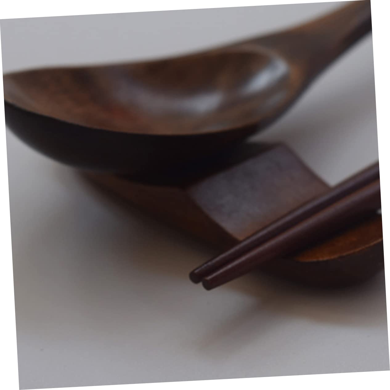 BEBEMOKO 4pcs Chopstick Rest Tableware Rest Stand Chopsticks Stand Rack Chopstick Pillow Tableware Holder Rack for Chopstick Japanese Chopsticks Holder Spoon Wooden Chopsticks Holder Brown