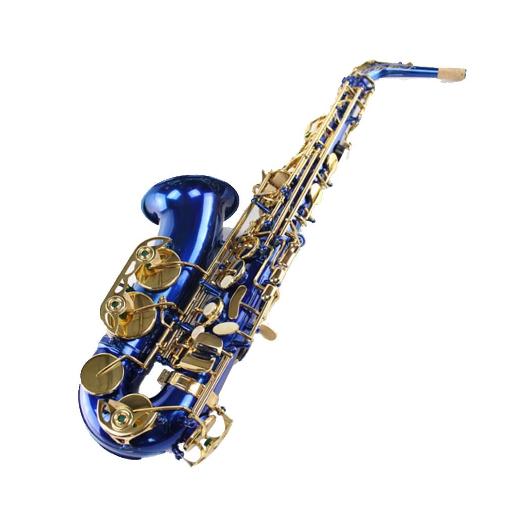 Strumento for sassofono contralto, strumento da gioco professionale, tasti in oro blu con superficie del corpo in ottone. Modello dorato, sassofono contralto professionale in mi bemolle, set for sasso