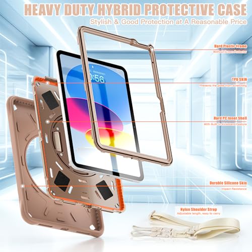 iPad 11 10ème génération 2025 coque antichoc robuste marron étui - 2