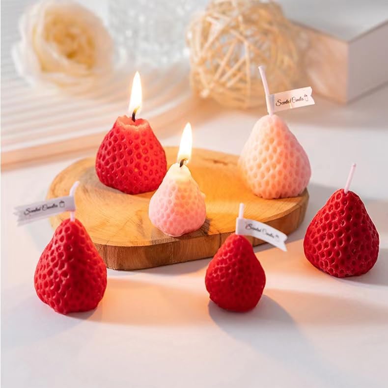 Strawberry Candle Gifts for Women 9pcs,Strawberry Decorative Soy Aromatherapy Candles for Home Scented Decoration, Cute Candle Set for Birthday Gifts Christmas Gift for Christian Friends - Image 2