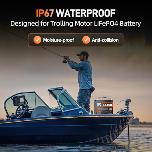 Image of HumsiENK 12V 100Ah LiFePO4 Battery- Group 24 Size for Marine /Trolling Motor, Built-in 100A BMS,15000+ Deep Cycle Lithium Battery with Low-Temp Cutoff for RV /Camping /Off-Grid