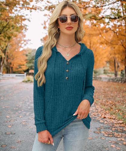 XMTOPYE Womens Sweaters Fashion Hoodies Long Sleeve Tops Casual Sweatshirts Fall Outfits Pullover Winter Clothes 2025 - Image 3