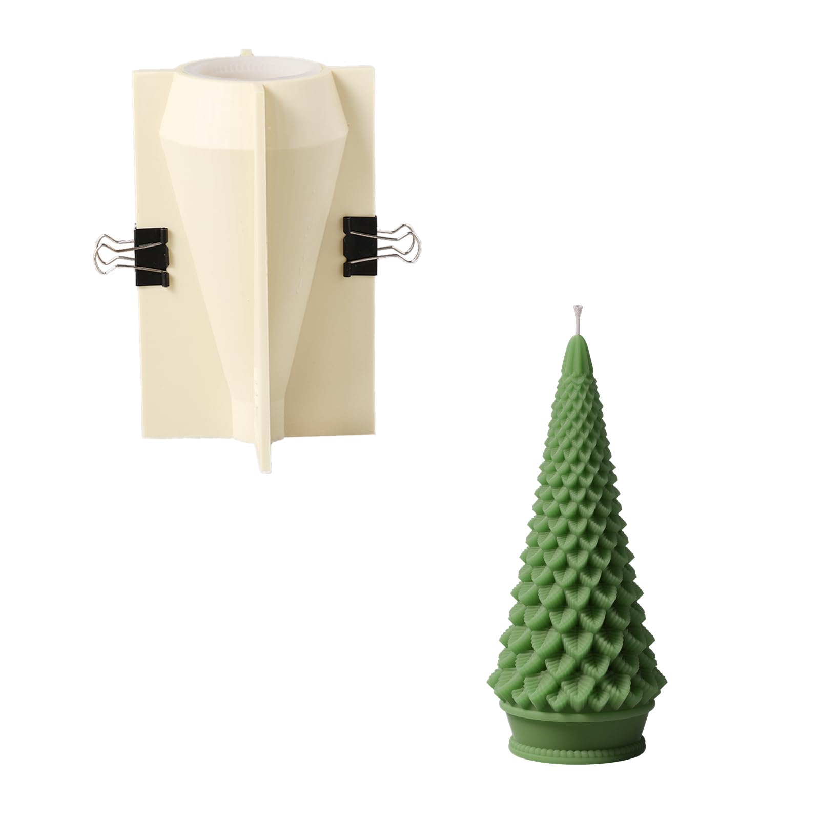BOOWAN NICOLE Weihnachtsbaum Kerze Form, verwendet für Kerze Herstellung Weihnachtsbaum Silikonform für Weihnachtsdekoration, Wohndekoration (LZ0650-3)