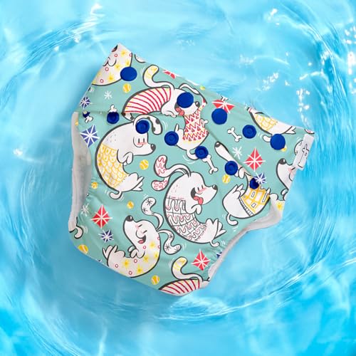 Image of SuperBottoms Swimming Diapers for Babies & Toddlers - Reusable & Adjustable Swim Diapers - Washable Cloth Diapers - Skin Friendly Fabric - Easy to Clean - Fits 3M - 3Y