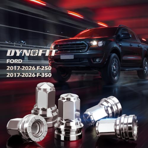 Image of DYNOFIT 14mmx1.5 OEM /Stock Lug Nuts Compatible with 2017-2022 Ford F-250 & F-350, 64 Pack HEX21mm (13 /16 inch) One-Piece Design Factory Chrome Wheel Lug Nuts HCPZ-1012-B HCPZ-1012-A