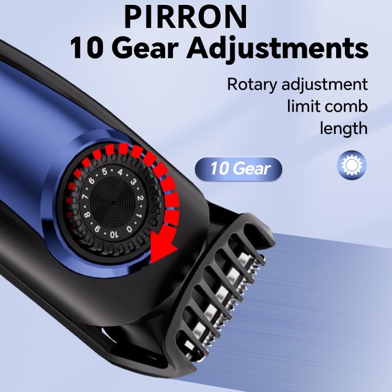 Electric Beard Trimmer for Men Professional Adjustable Length and Hair Clipper, Men's Beard Mustache Trimming and Body Hair Trimmer, Cordless LED Digital Display , 140 min Running Time Rechargeable Type C (Blue) - Image 5