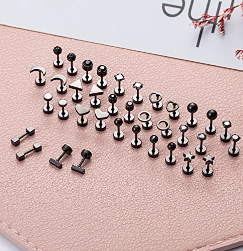 18Pairs 20G 18G Stainless Steel Tiny Stud Earrings for Women Cartilage Helix Earrings Ball Star CZ Earrings2