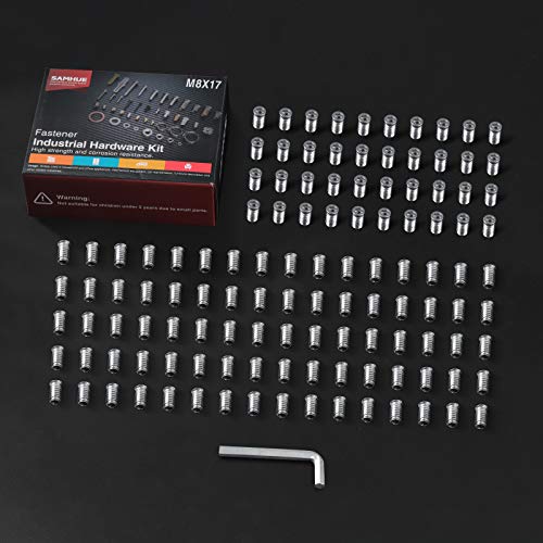 Dadi Filettati M8x17mm per Mobili,120 pezzi Dadi