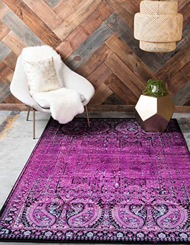 Image of Unique Loom Imperial Collection Modern Traditional Vintage Distressed Lilac Area Rug (4' 0 x 6' 0)