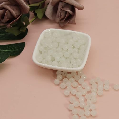 Miniatura 154 de Pamir Tong 1500 cuentas redondas de vidrio de 0.236 pulgadas a granel, cuentas de jade imitativo, cuentas sueltas para hacer joyas, aretes, collares