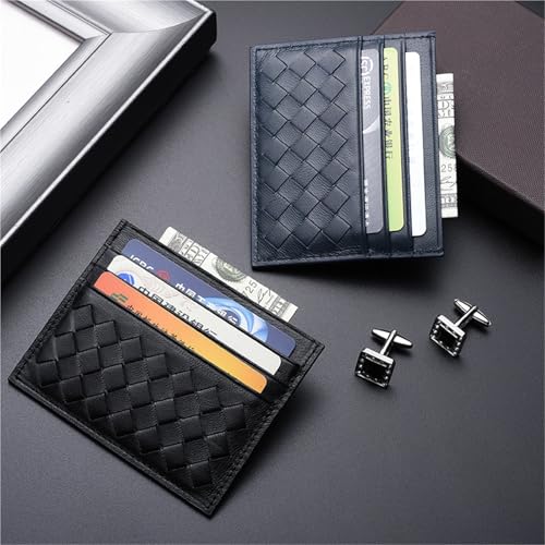 Simple Woven Thin Card Holder Bag Fashionable Card Holder Card Holder Fashionable Card Holder(Blue)3