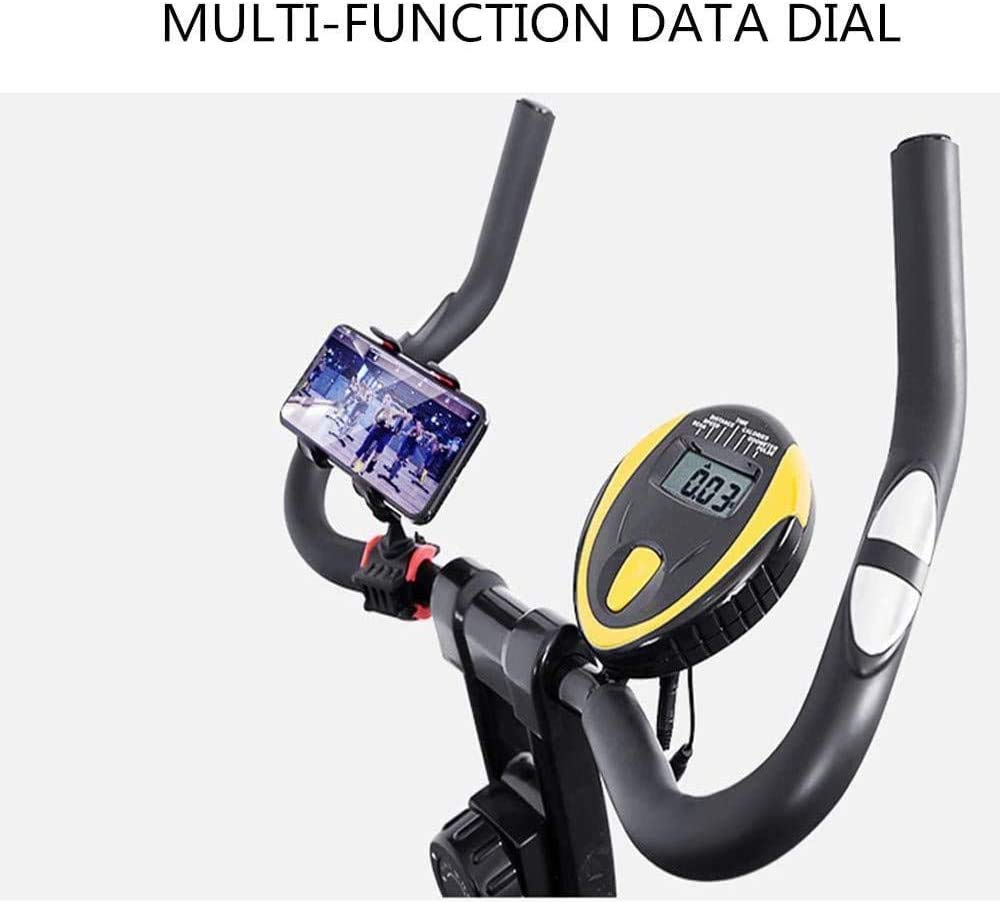 Cyclette da Ciclismo Indoor stazionaria con Display Digitale a LED e Test della frequenza cardiaca, Resistenza Regolabile, Tapis roulant Pieghevole