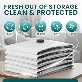 myHodo XXL Vacuum Storage Bags (6 Pack, 80x120 cm) – Extra Large Space Saver Sacs for Bulky Textiles like Duvets, Bedding, Linen & Blankets, Vac Pack for Use with a Hoover, Durable Double Zip Seal