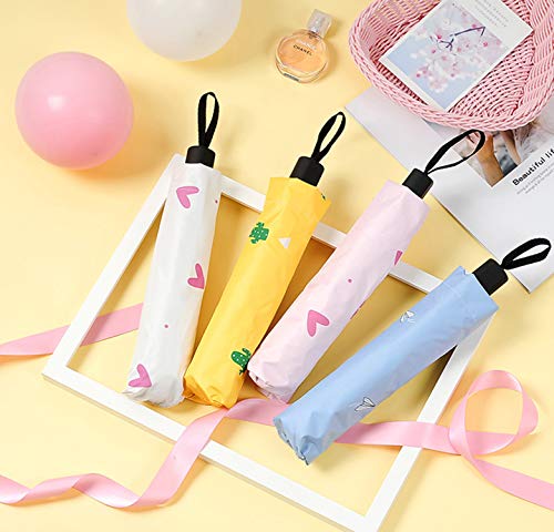 Image of House of Quirk 3-Fold Travel Umbrella - Auto Open /Close Ultra Light and Small Mini Umbrella with Carrying Pouch