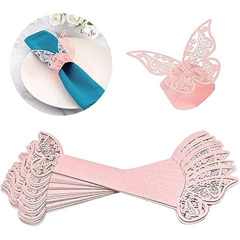 HAOBIN 40 Piezas Anillos De Servilletas Mariposa Cover