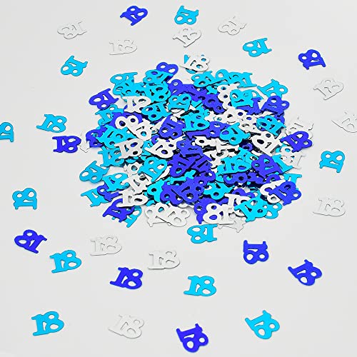 LGT 18th Birthday Confetti Table decorations scatter Blue Turquoise and Silver sprinkles