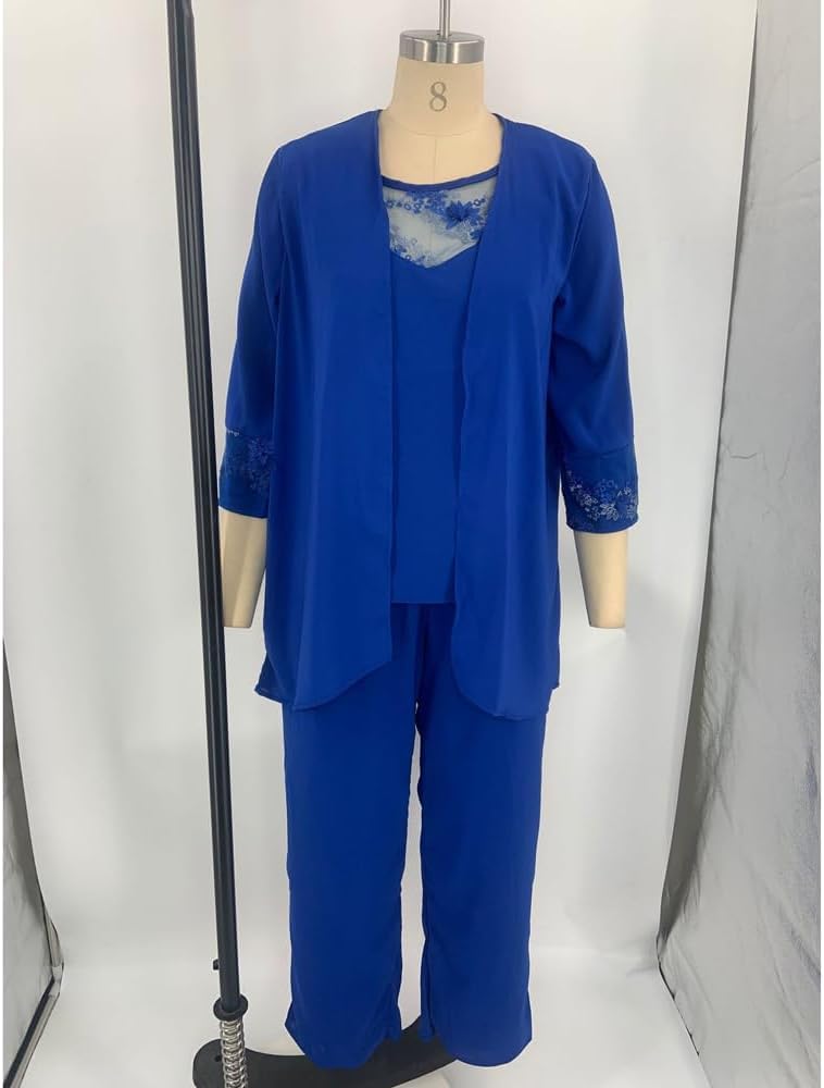 Camicia da Donna in Chiffon a Tre Pezzi Set di Abiti da Sera in Tulle Set di Pantaloni da Festa per Cocktail Set Elegante Abito Vintage a Tre Pezzi