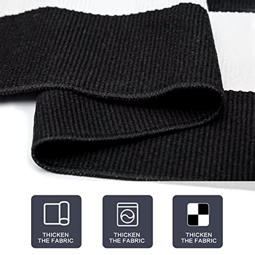 Seeksee Black And White Striped Fall Rug 2.3'X 3.6' Outdoor Cotton Reversible Woven Rug Washable Porch Stripe Carpet ​For Layered Front Door Mats #TOP6