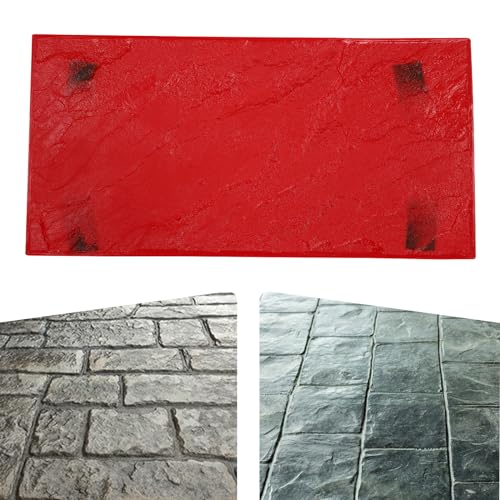 MJMLUCK Tapete texturizador de hormigón, tapete Texturizado de hormigón con Textura de Pizarra Realista y asa, Que Proporciona Texturas de Aspecto Natural en Paredes o Suelos de hormigón (30 x 60 cm)