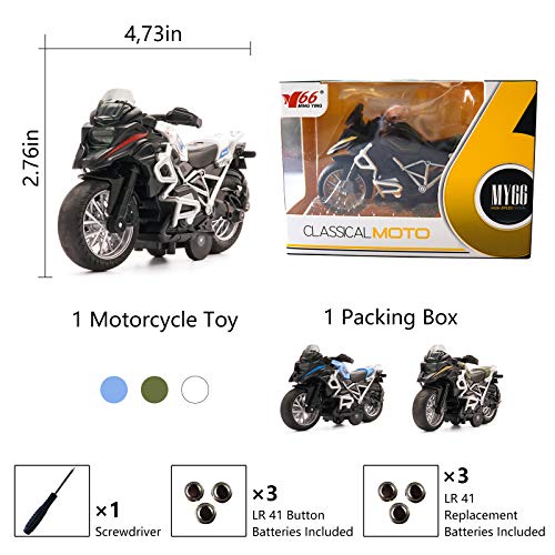 MING YING 66 Pull Back Vehicles - Motorcycle Toy for Christmas 2020，Motorcycle Toys Music and Lighting Children Toy Motorcycle for Toddler (Blue) - Thumbnail 3