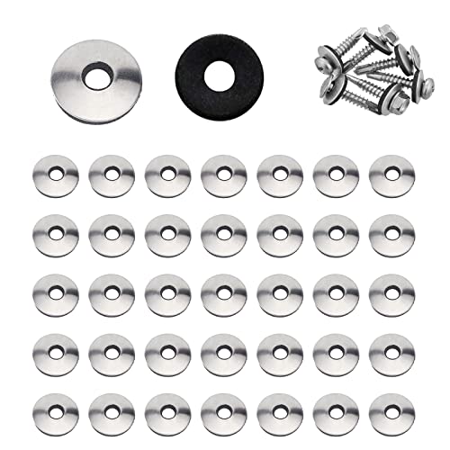 YouU #4.2/4.8/5.5/6.3/8mm Multiple Models Stainless Steel Neoprene EPDM Bonded Sealing Gasket Washers Assortment Kit (5.5x19mm 50pcs)