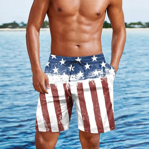 Mens 4th of July Swim Trunks Casual USA Shorts Ripstop Festival Quick Dry Trunks Lightweight Mens Swim Shorts Hiking2