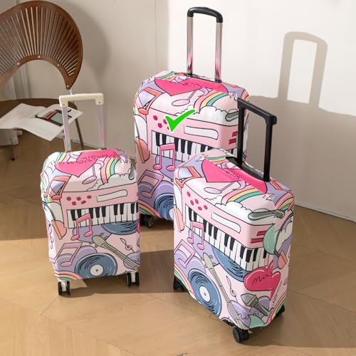 Image of HOKIPO 220gsm Durable and Washable Suitcase Covers for Trolley Suitcase, Large (26-27inch) - Music Vibes (AR-6345-D6)