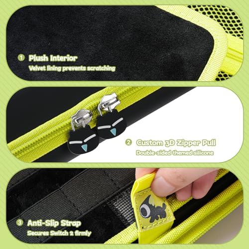 GeekShare Switch 2 Carrying Case, Hardshell Storage Bag with Game Card Slots, Portable Travel Case Compatible with Switch 2 (2025) Console and Game Accessories - The Hei Series - 5