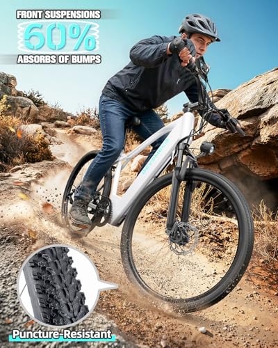 Image of Electric Bike for Adults,500W Peak Ebike,26 inch Electric Mountain Bike with 6-Speed,12 /15.6 Ah Battery and Dual Disc Brakes,20MPH Commuter Electric Bikes All Terrain,Up to 60 /75 Miles Range