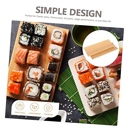 Plato japonés elegante para sushi de bambú miniatura 5
