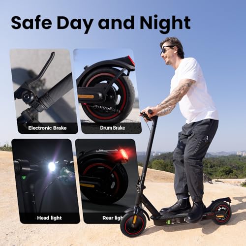 Image of Electric Scooter - Electric Scooter Adults, 1200W /1000W /500W Motor, 28 /24 /21 /18 MPH Top Speed,28 /21 Miles Max Range, APP Control, Double Braking Systems, 10 inch /8.5 inch Tire, Foldable E-Scooter