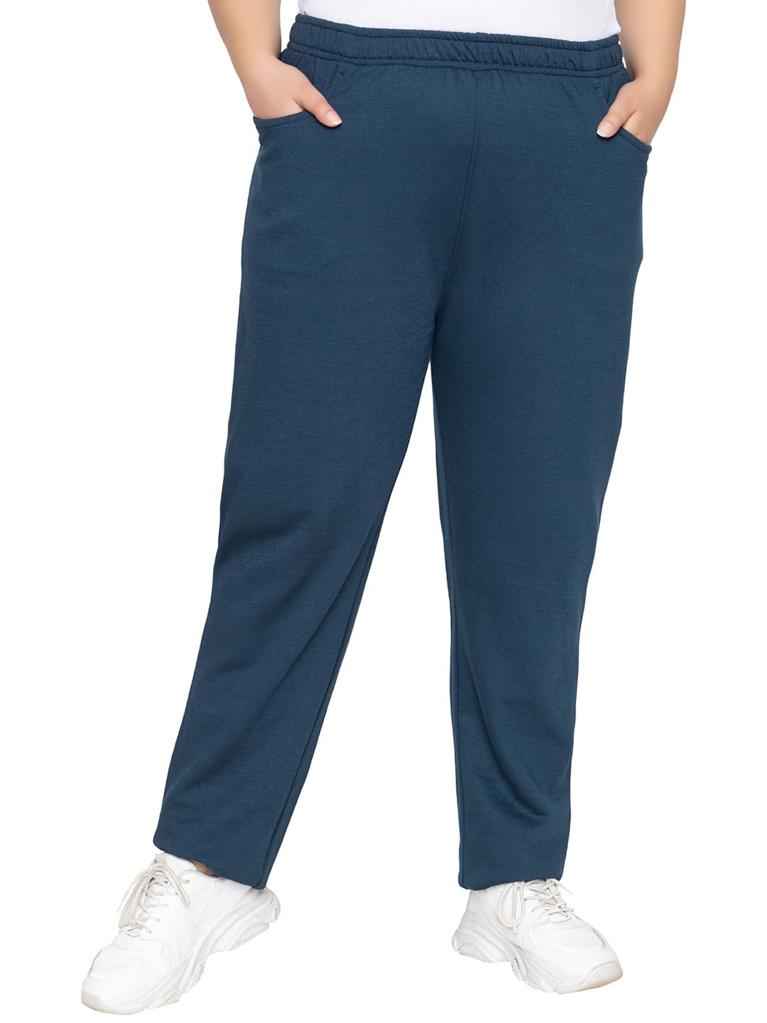 YHA Women's Regular fit Solid Plus Size Lowers