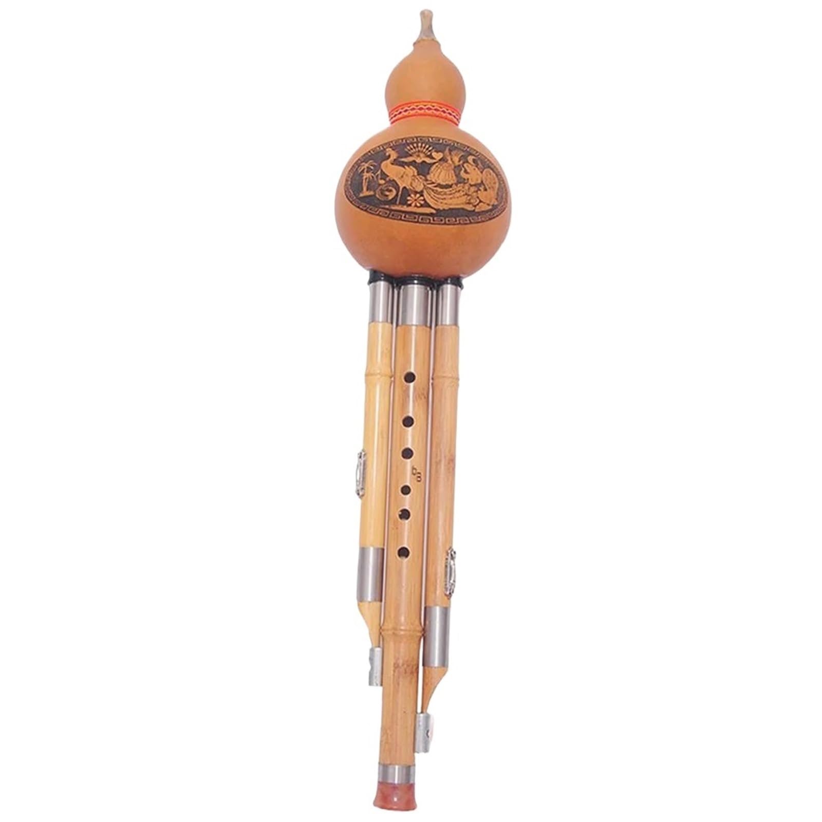 Instrumento De Flauta Hulusi Instrumento Musical Étnico De Flauta Hulusi Con Llave BB Hecha A Mano, Instrumentos Chinos De Bambú