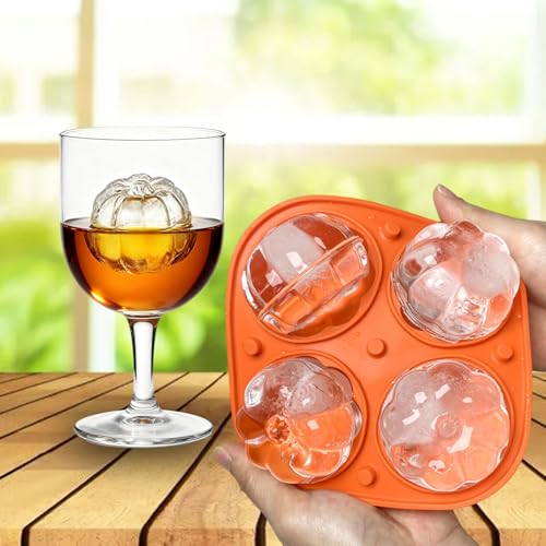 Molde de cubitos de hielo calabaza Halloween de silicona con tapa miniatura 4