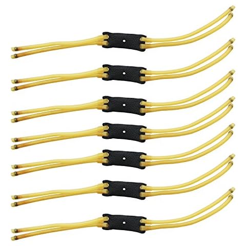 Mangobuy 4 Strips Super Durable Yellow Rubber Band ELASTIC Bungee For Slingshot Outdoor Hunting Catapult Replacement 3050 10-Pack Cover
