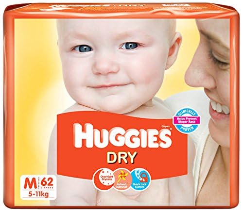 Huggies New Dry Diapers Medium (62 Count)