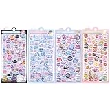 CHALAN 立体シール 【4枚 約200】 子供 ご褒美 デコシール かわいい ぷっくり デコレーション DIY用 手帳 日記 可愛い キラキラ ステッカー 女の子 スマホデコ用 DIY 手芸 贈り物 4枚セット-スタイルA