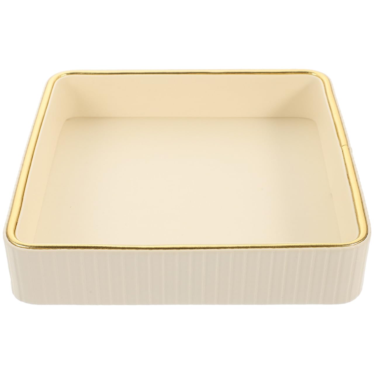 Bandeja Organizadora Diseño Moderno y Simple Cuadrada de Cuero Blanco para Llaves y Joyas Adecuado para Sala y Dormitorio