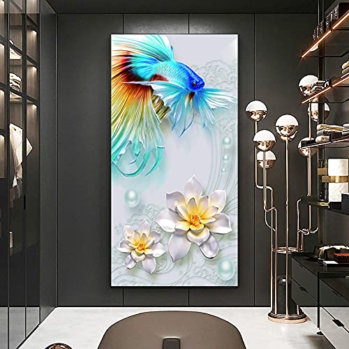 Décoration murale maison poisson plante fleur affiche grand format salon - 4