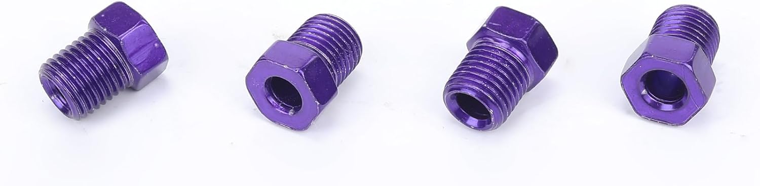 AC PERFORMANCE 3/16" Stainless Steel Brake Line Hard Tube 16 Feet Coil with 4PCS 3/8 x 24 Bubble Zinc Steel Tube Nuts, Purple