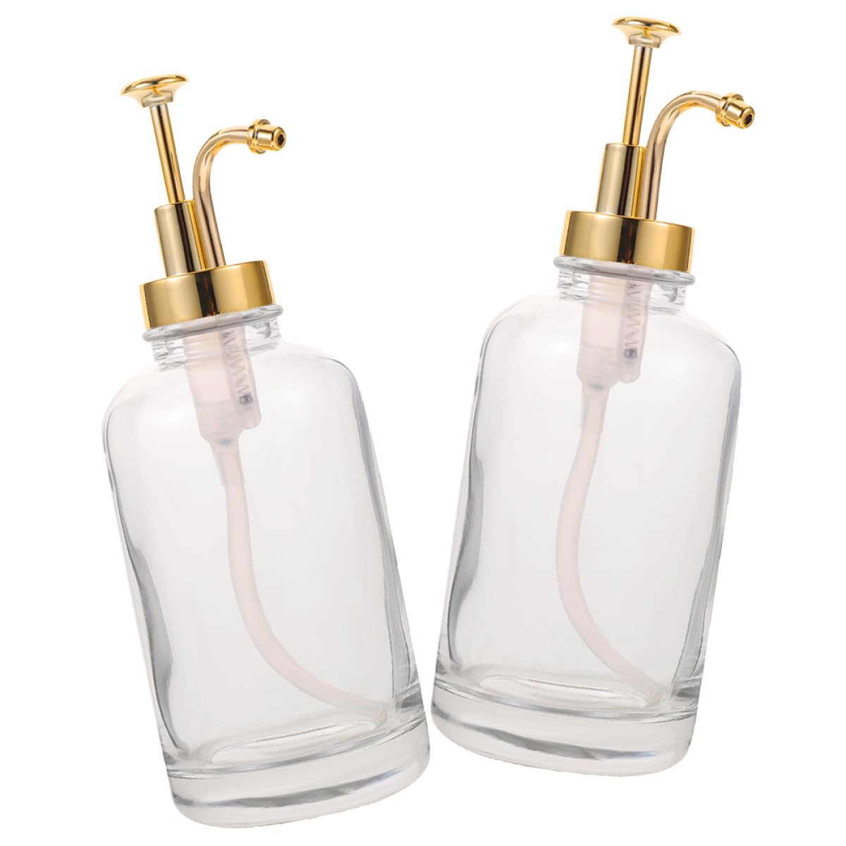 Beavorty Bomba Set de Jarabe Acero Dosificador de Vidrio 500ml Anti-desperdicio Inoxidable y Pp de 2 Piezas Decorativo para Cocina y Bar