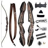 TACHYON ARCHERY Takedown Recurve Bow Handmade Bow and Arrow for Adults Tradition Hunting and Target Shooting Wooden Archery Set (Right Hand,35 lbs)