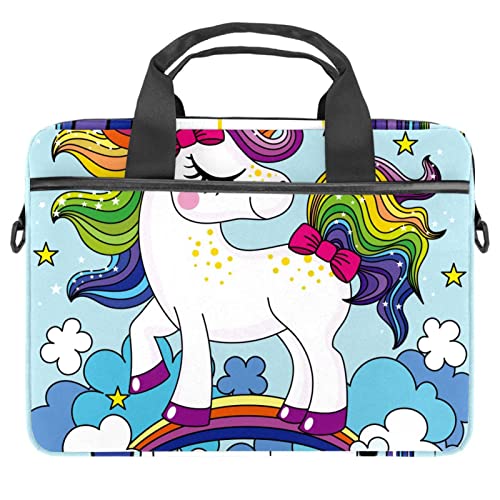 Housse ordinateur 13-14.5 pouces motif licorne mignonne avec bandoulière réglable amovible